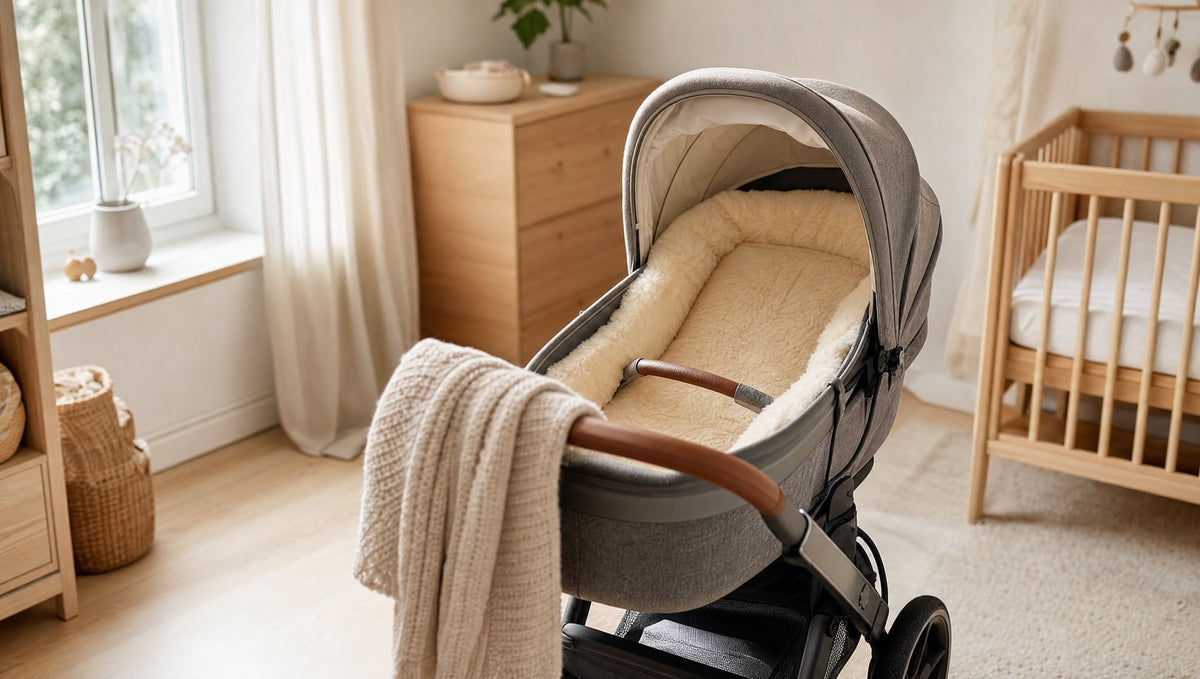 Baby-lamsvacht in de kinderwagen